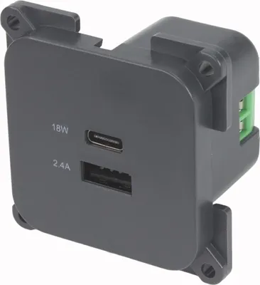 Zdjęcie produktu dla C-Line Presto Inprojal CBE Gniazdo USB A i C 12/24 V przyczepa kempingowa antracyt