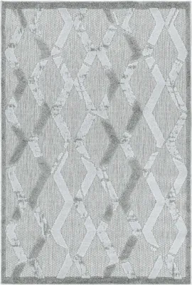 Imagen del producto de Alfombra rectangular, resistente a la intemperie, color gris, diseño bohemio, 80x250 cm