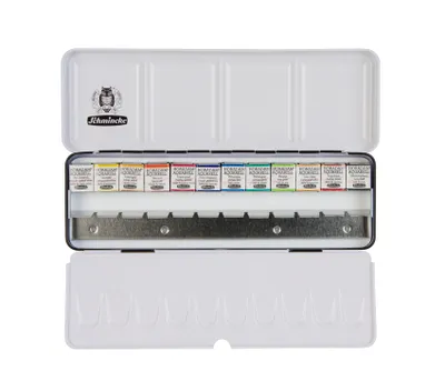 Produktbild von Schmincke Horadam Malkasten Metallkasten 12x 1/2 Näpfchen Aquarell 74 784 097