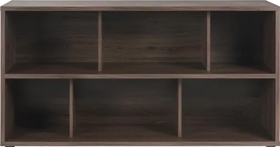 Produktbild von Miliboo - Niedriges Bücherregal in dunkler Walnuss-Holzoptik L140 cm EPURE