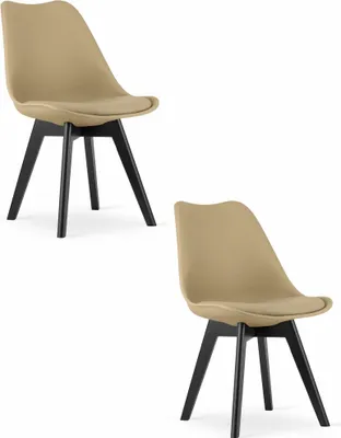 Immagine prodotto di Sedia MARK - beige scuro / gambe nere x 2