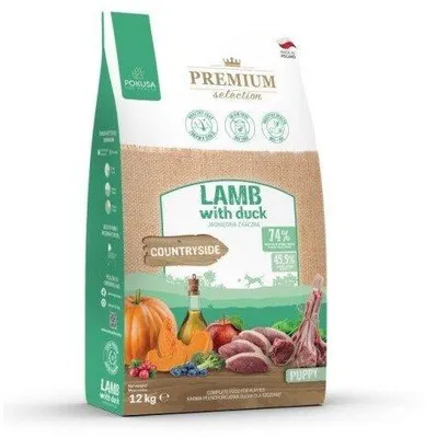 Immagine prodotto di Cibo premium per cuccioli POKUSA, con agnello e anatra - crocchette per cani - 12 kg