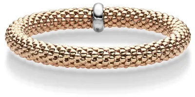 Produktbild von Lotus-Armband Armreif elastisch 8,5mm aus 750 Gold Rotgold stretch flexibel