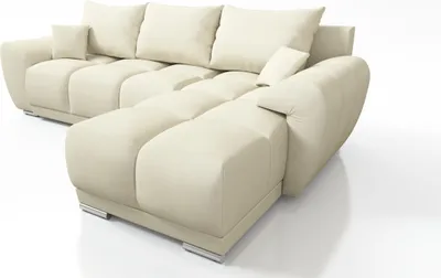 Produktbild von Beige Modernes Ecksofa Mit Schlaffunktion Honey L mit Kissen