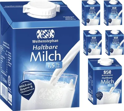 Produktbild von Weihenstephan Haltbare Milch 1,5% 500 ml x 6 Stück