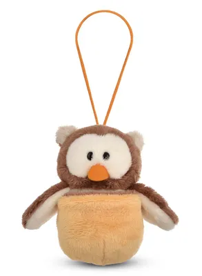 Image de Doudou réversible hibou Oscar jaune avec boucle NICI GREEN