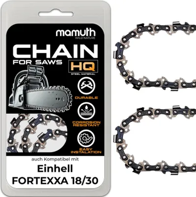 Produktbild von 2x Sägekette Kettensäge 30cm 1,1mm 3/8" 45 TG für Einhell FORTEXXA 18/30