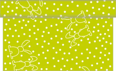 Produktbild von Sovie HOME Tischläufer Rabbits in Kiwi aus Linclass® Airlaid 40 cm x 4,80 m, 1 Stück - Ostern