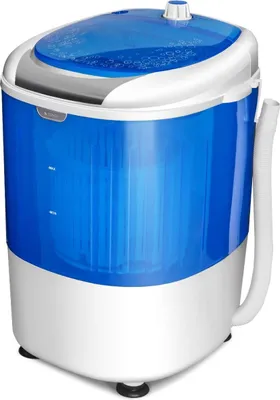Produktbild von Costway, Mini-Waschmaschine, 36cm x 34cm x 51cm (L x B x H), 170W, Trockenschleuder, 2.5 kg, Toplader, Camping, Hotel, Blau, Kontrolluhr, Durchsichtiger Deckel