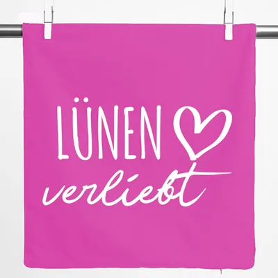 Produktbild von Huuraa Kissenbezug Lünen verliebt 40x40cm Fuchsia Baumwolle Dekokissenbezug Geschenkidee