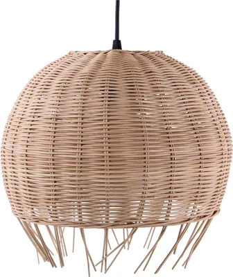 Zdjęcie produktu dla BELIANI Lampa wisząca brązowa rattanowa ø 27 cm w kształcie kopuły styl boho