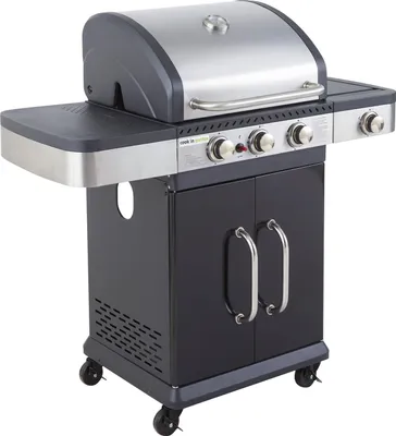 Image de Barbecue au gaz FIDGI 3 avec thermomètre - 3 brûleurs + réchaud 11,5kW
