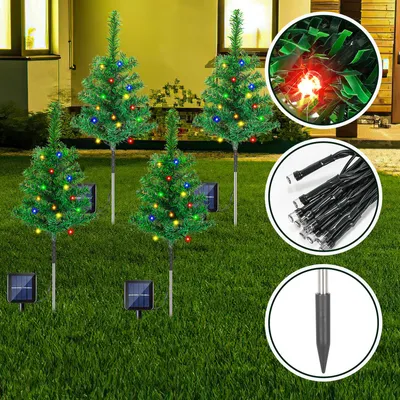 Image de TolleTour Lumière de Noël solaire avec 8 modes d'éclairage 4W Lampe solaire étanche IP65 pour jardin, jour de Noël, fête Solaire Extérieur