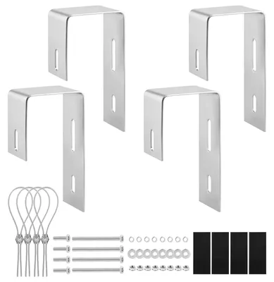 Produktbild von Set aus 4 Balkonhaltern für Solarmodule aus Edelstahl