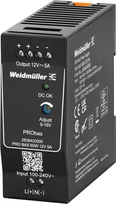 Produktbild von Weidmüller Stromversorgung 12V DC PRO BAS 60W 12V 5A 2838420000
