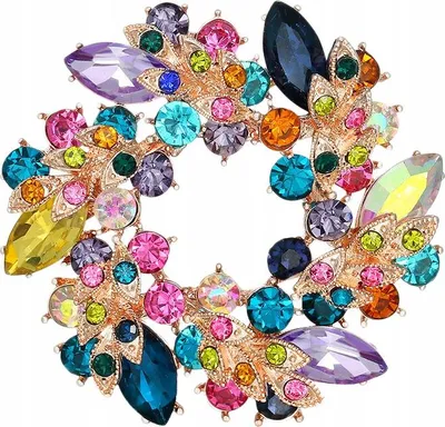 Produktbild von PINETS Brosche Bunter Kranz Strass