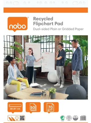 Zdjęcie produktu dla Nobo 1915659, Blok Do Flipcharta, Wielobarwny, Papier, 70 g/m², 50 stron(y), 580 mm