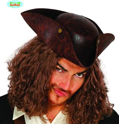 Produktbild von Piratenhut Mütze Braun Dreispitz Korsarenkostüm Karnevalsball