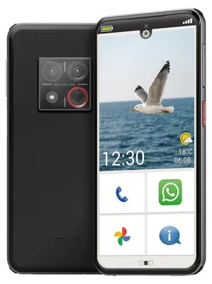 Zdjęcie produktu dla Emporia Smart.8 5G, 16,1 cm (6.36"), 1200 x 2670 px, 128 GB, 512 GB, 8 MP, Czarny