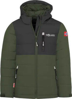 Produktbild von TROLLKIDS Hemsedal Kinder Skijacke XT mit Kapuze grün 128