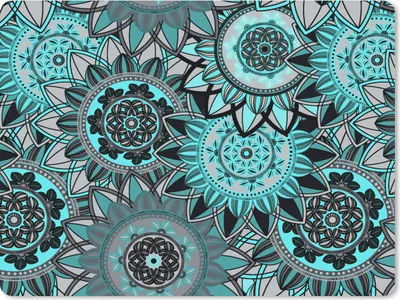 Produktbild von MuchoWow® Mauspad Mousepad Mandala - Blumen - Entwurf 40x30 cm - Mousepads - Maus Mat - Pad - Mausunterlage - Anti Rutsch