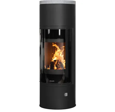 Produktbild von Oranier Arena W+ 2.0 Kaminofen Stahl Schwarz mit Abdeckplatte Speckstein