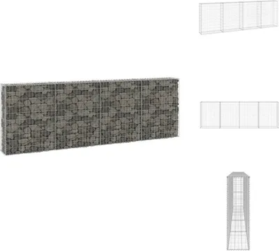 Produktbild von vidaXL Gabionenwand mit Abdeckung Verzinkter Stahl 300x30x100 cm -  Zaunfelder
