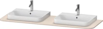 Image de Console Duravit Happy D.2 Plus, 1600x550 mm, 2 découpes, pour meuble sous-lavabo HP4946B, HP4964B, HP4974B, HP032HB8383