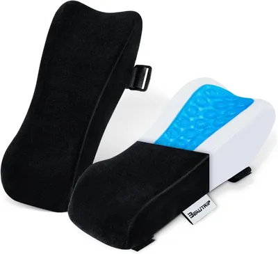 Produktbild von Armlehnen Polster 2 Stücke, Memory Foam, kühlendes Gel, für Bürostuhl, schwarz