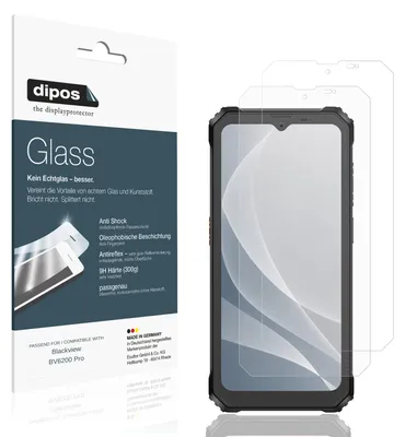 Produktbild von 2x Schutzfolie für Blackview BV6200 Pro matt - Anti-Shock 9H Folie dipos Glass Kunststoffglas