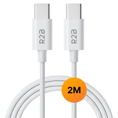 Productafbeelding van R2B USB-C naar USB-C Kabel – 2 Meter – 100W Snellader – Geschikt voor iPhone en Samsung – Oplaadkabel