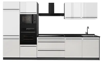 Imagen del producto de Mueble de cocina Vicco R-Line Blanco alto brillo/Antracita 340 cm encimera Antracita, Model 66565