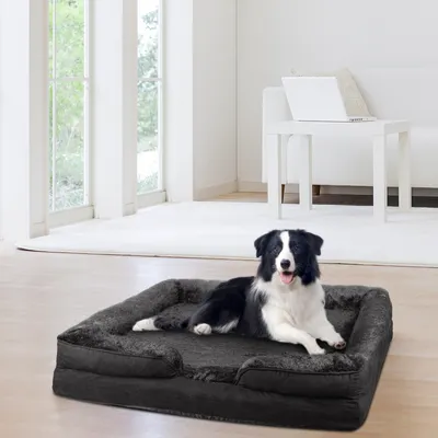 Produktbild von Hundebett Hundekissen Haustierbett Hundesofa für große Hunde 106x80x20cm Schwarz