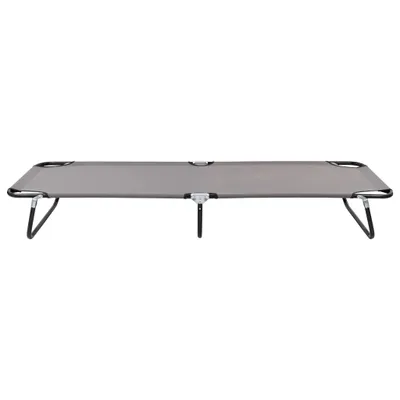 Image de vidaXL Chaise longue pliante Gris Acier