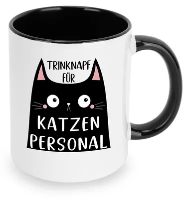 Immagine prodotto di Tazza in Vetroceramica "ciotola per gatti" da 330 ml, colore nero. Idea regalo