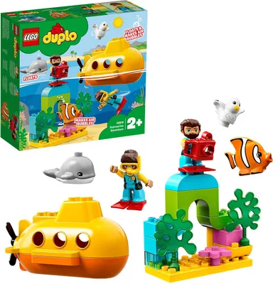 Produktbild von LEGO 10910 DUPLO Town U-Boot-Abenteuer, Badespielzeug das Luftblasen macht, Bauset für Kinder im Alter von 2 Jahren