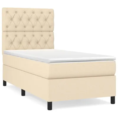 Produktbild von vidaXL Boxspringbett mit Matratze Creme 80x200 cm Stoff
