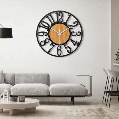 Obrázok produktu pre Veľké nástenné hodiny – retro hodiny – do kuchyne a kancelárie – 50 cm – kovové – biele