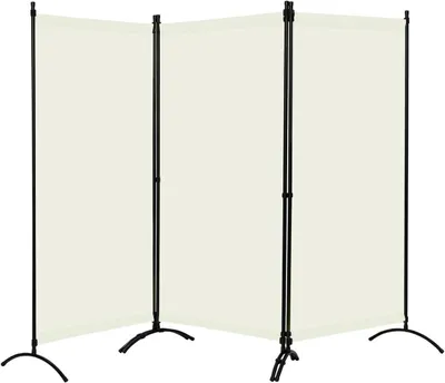 Produktbild von 3-teiliger faltbarer Raumteiler | Creme | 255 x 181 cm