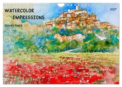 Produktbild von AQUARELL-IMPRESSIONEN (Wandkalender 2027, DIN A4, Querformat), CALVENDO 12-Monats-Wandkalender