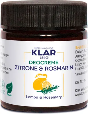 Image de Klar Seifen Deocreme Zitrone & Rosmarin, 30ml, Geruchsneutralisierend