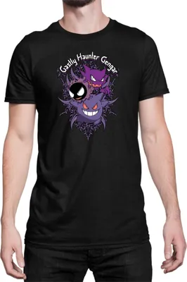 Zdjęcie produktu dla Męska Koszulka Japan Anime Manga Pokemon Gengar, Man L / Czarny