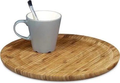 Immagine prodotto di Piatto da portata in bambù Ø 33 cm per salumi, formaggi, dolci, naturale