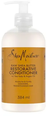 Zdjęcie produktu dla SheaMoisture Raw Sheabutter – Odżywka do włosów bez siarczanów, nawilżająca, z olejem arganowym i wodorostami – idealna do włosów grubych, suchych lub kręconych – 1 x 384 ml – 2.) Odżywka, pojemność