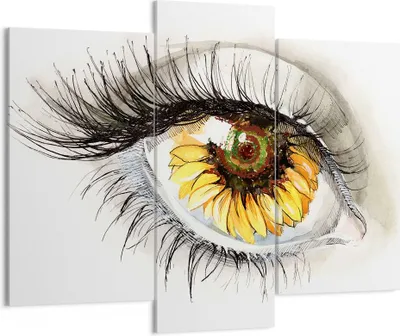 Produktbild von Bild auf Leinwand - Leinwandbild - Sonnenblume Auge Computer Blume - 130x100cm - Wand Bild - Wanddeko - Leinwanddruck - Bilder - Kunstdruck - Leinwand bilder - Wandkunst - CB130x100-3003