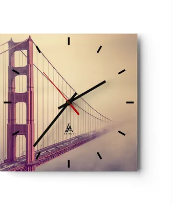 Produktbild von Wanduhr - Quadrat - Glasuhr - Brücke Autobahn Infrastruktur - 40x40cm - Schleichendes Uhrwerk - Lautlos - zum Aufhängen bereit - Dekoration Modern - Wanddekoration aus Glas - C3AC40x40-3071