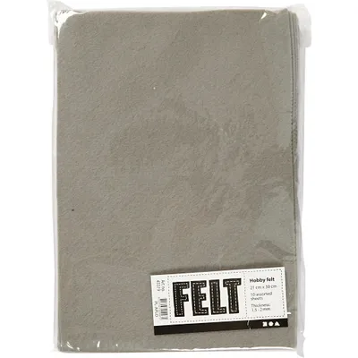 Image de Feutre Hobby Gris A4, 10 Feuilles