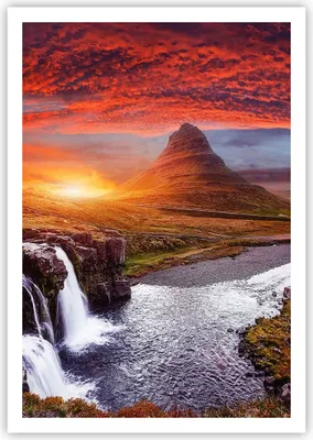 Produktbild von Poster - Poster ohne Rahmen - Kirkjufell Wasserfall Berg - 70x100 cm - Wand Bild - Wanddeko - Wandbilder - Kunstposter - Wandposter - Bilder - Kunstdruck - Wanddekoration - Wandbild - P2XPA70x100-4704