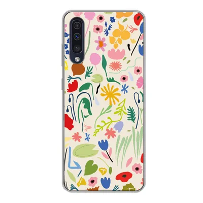 Produktbild von MuchoWow® Handyhülle Schutzhülle Hülle für Samsung Galaxy A50 Blumen - Muster - Pflanzen Silikon Softcase Handy Hülle - Mobiltelefonhülle