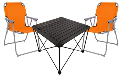 Produktbild von 3teiliges Campingmöbel Set Campingtisch Campingstuhl L70xB70xH56cm